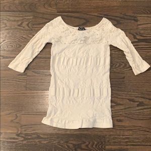 Bebe, cream lace top! Like new!